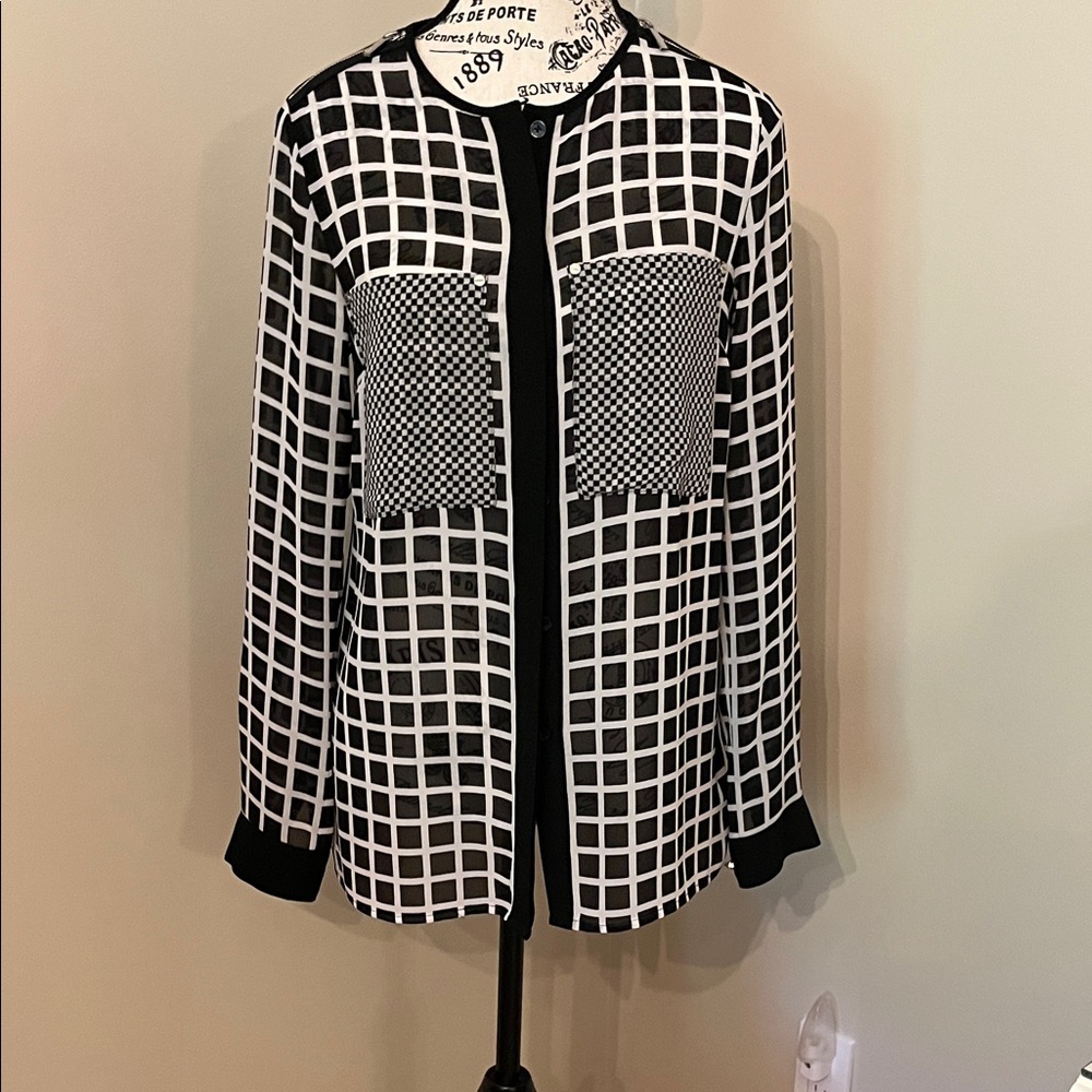 Black and White Checkered Women's Jacket